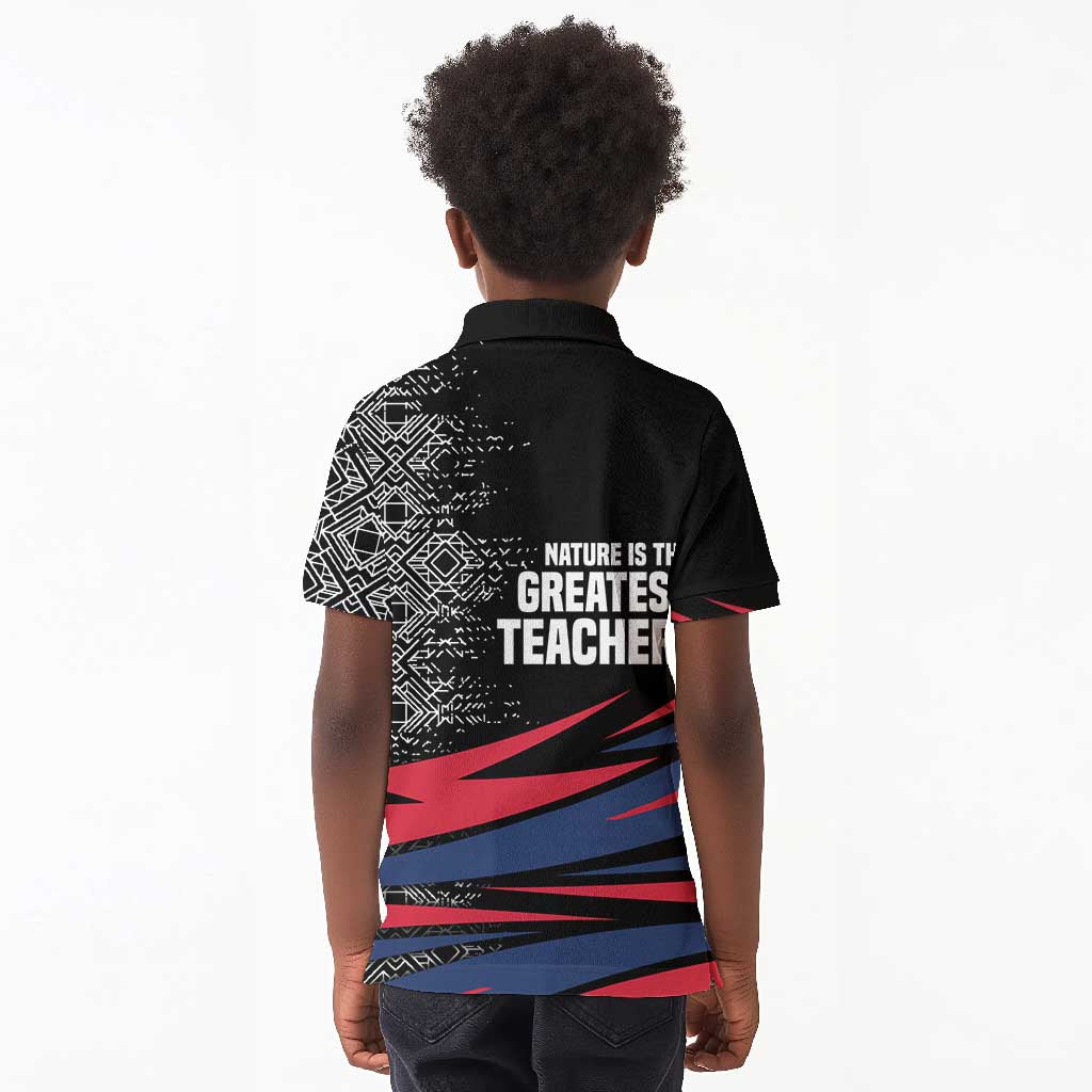 George Washington Carver Kid Polo Shirt with Tree Portrait Illustration, Nature Is the Greatest Teacher Quote - African Pride