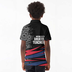 George Washington Carver Kid Polo Shirt with Tree Portrait Illustration, Nature Is the Greatest Teacher Quote - African Pride