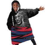 George Washington Carver Kid Wearable Blanket Hoodie with Tree Portrait Illustration, Nature Is the Greatest Teacher Quote - African Pride