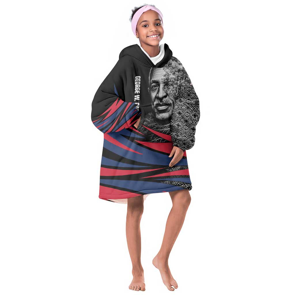 George Washington Carver Kid Wearable Blanket Hoodie with Tree Portrait Illustration, Nature Is the Greatest Teacher Quote - African Pride