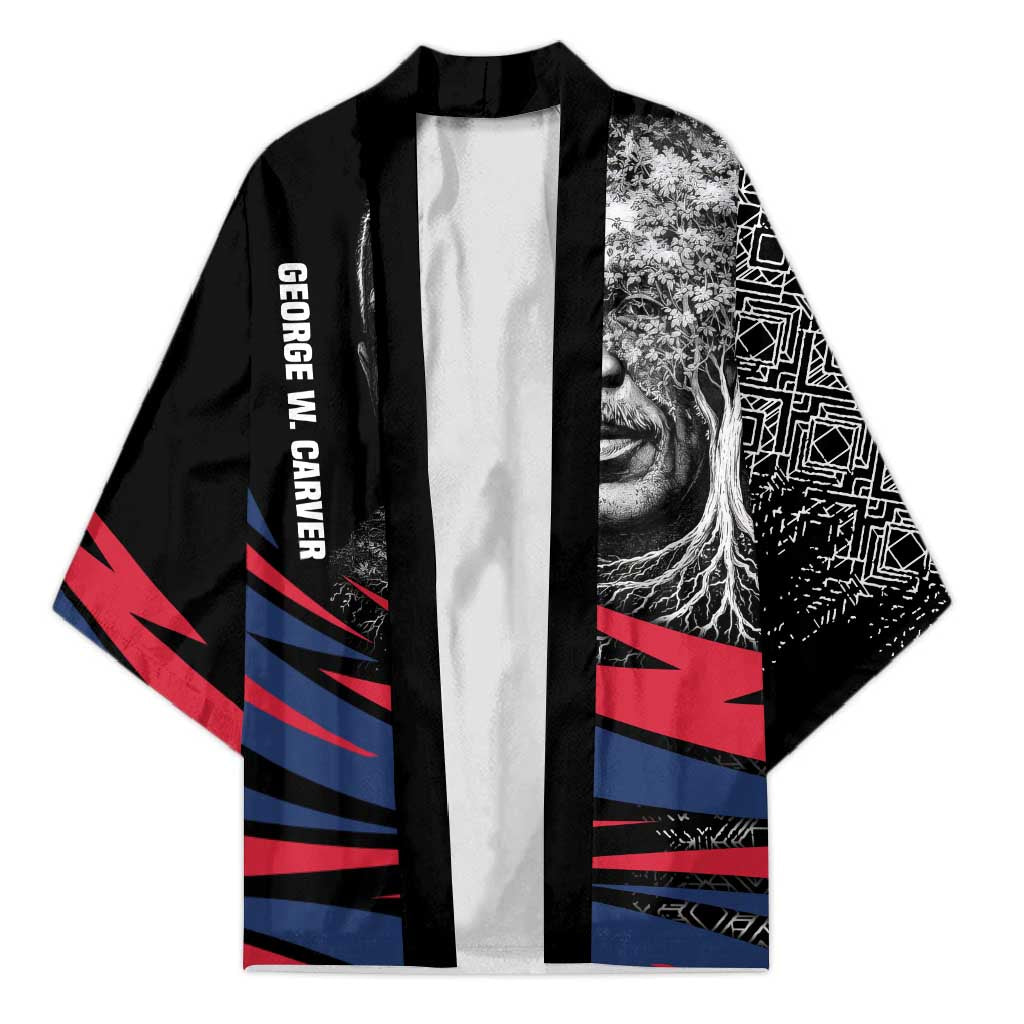 George Washington Carver Kimono with Tree Portrait Illustration, Nature Is the Greatest Teacher Quote - African Pride