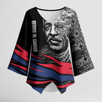 George Washington Carver Kimono Sleeve Blouse with Tree Portrait Illustration, Nature Is the Greatest Teacher Quote - African Pride