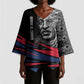 George Washington Carver Kimono Sleeve Blouse with Tree Portrait Illustration, Nature Is the Greatest Teacher Quote - African Pride