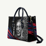 George Washington Carver Leather Bag with Tree Portrait Illustration, Nature Is the Greatest Teacher Quote - African Pride