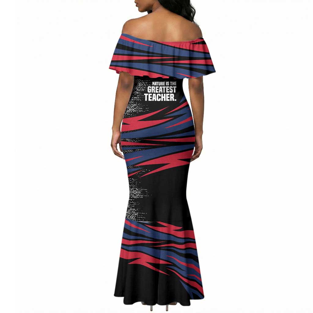 George Washington Carver Mermaid Dress with Tree Portrait Illustration, Nature Is the Greatest Teacher Quote - African Pride