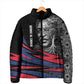George Washington Carver Padded Jacket with Tree Portrait Illustration, Nature Is the Greatest Teacher Quote - African Pride