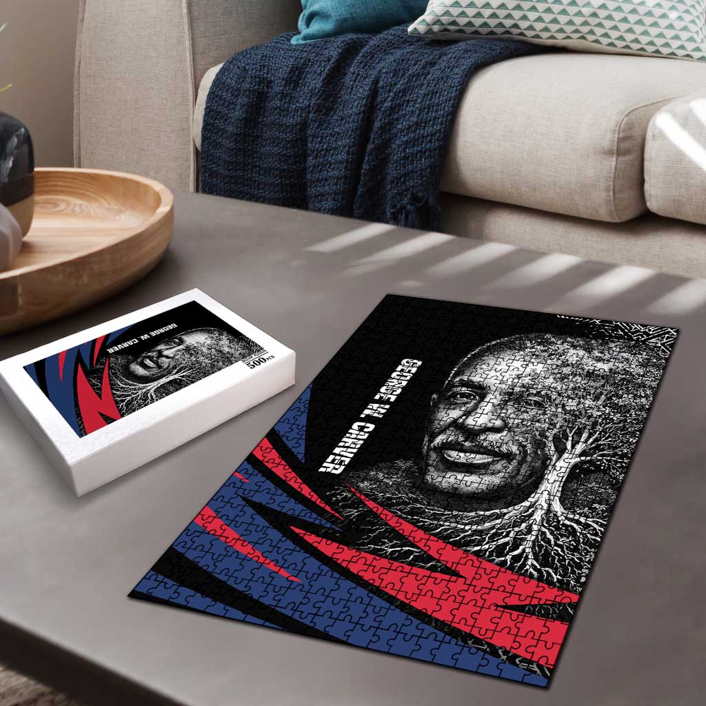 George Washington Carver Puzzle with Tree Portrait Illustration, Nature Is the Greatest Teacher Quote - African Pride