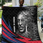 George Washington Carver Quilt with Tree Portrait Illustration, Nature Is the Greatest Teacher Quote - African Pride