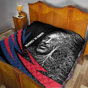 George Washington Carver Quilt with Tree Portrait Illustration, Nature Is the Greatest Teacher Quote - African Pride