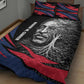 George Washington Carver Quilt Bed Set with Tree Portrait Illustration, Nature Is the Greatest Teacher Quote - African Pride