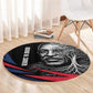 George Washington Carver Round Carpet with Tree Portrait Illustration, Nature Is the Greatest Teacher Quote - African Pride