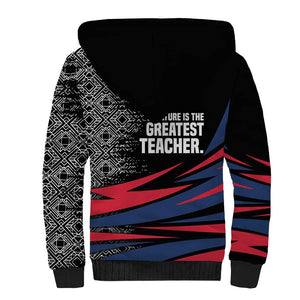 George Washington Carver Sherpa Hoodie with Tree Portrait Illustration, Nature Is the Greatest Teacher Quote - African Pride