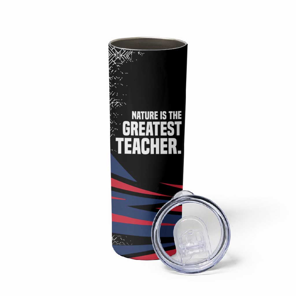 George Washington Carver Skinny Tumbler with Tree Portrait Illustration, Nature Is the Greatest Teacher Quote - African Pride