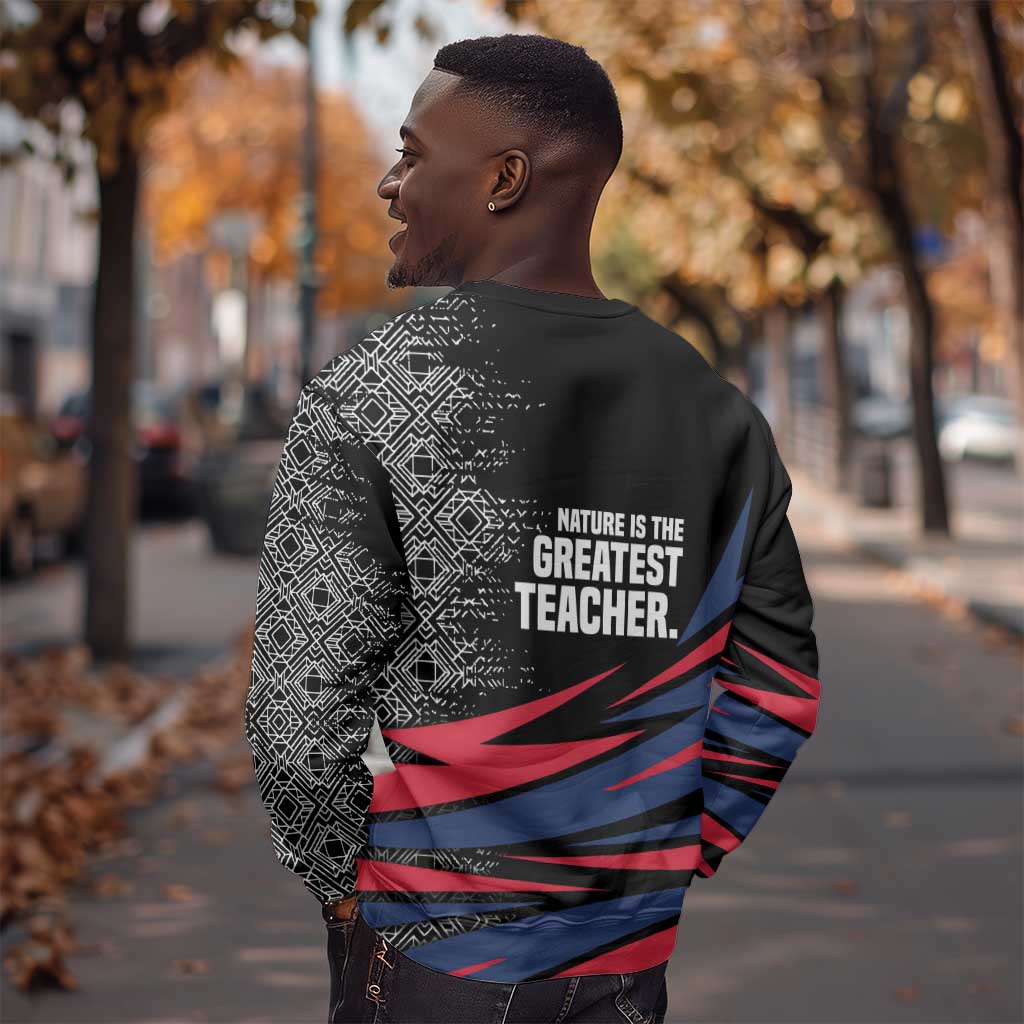 George Washington Carver Sweatshirt with Tree Portrait Illustration, Nature Is the Greatest Teacher Quote - African Pride