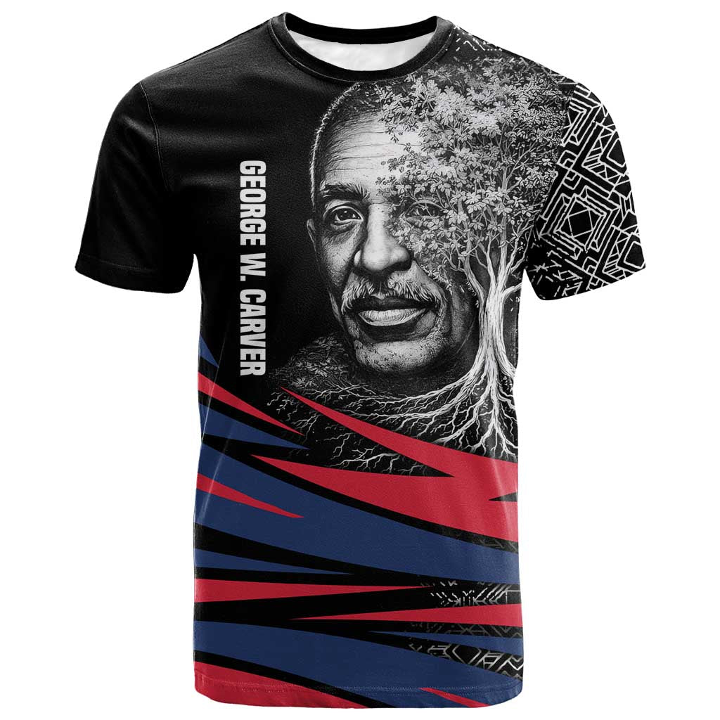 George Washington Carver T shirt with Tree Portrait Illustration, Nature Is the Greatest Teacher Quote - African Pride