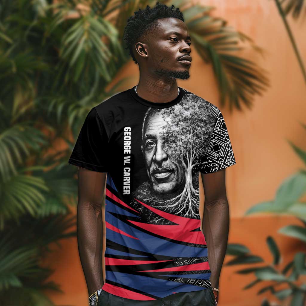 George Washington Carver T shirt with Tree Portrait Illustration, Nature Is the Greatest Teacher Quote - African Pride