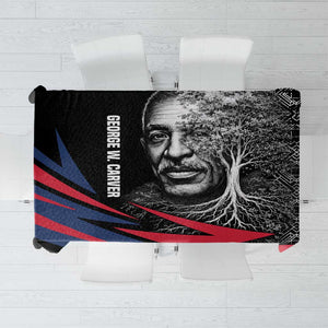 George Washington Carver Tablecloth with Tree Portrait Illustration, Nature Is the Greatest Teacher Quote - African Pride