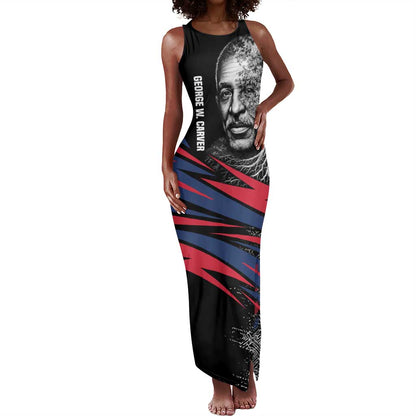 George Washington Carver Tank Maxi Dress with Tree Portrait Illustration, Nature Is the Greatest Teacher Quote - African Pride