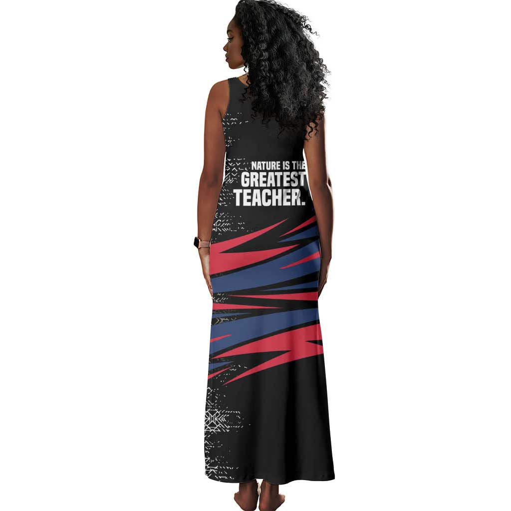 George Washington Carver Tank Maxi Dress with Tree Portrait Illustration, Nature Is the Greatest Teacher Quote - African Pride