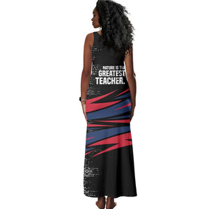 George Washington Carver Tank Maxi Dress with Tree Portrait Illustration, Nature Is the Greatest Teacher Quote - African Pride