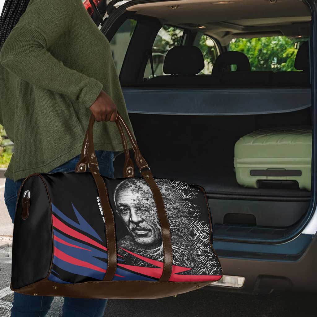 George Washington Carver Travel Bag with Tree Portrait Illustration, Nature Is the Greatest Teacher Quote - African Pride