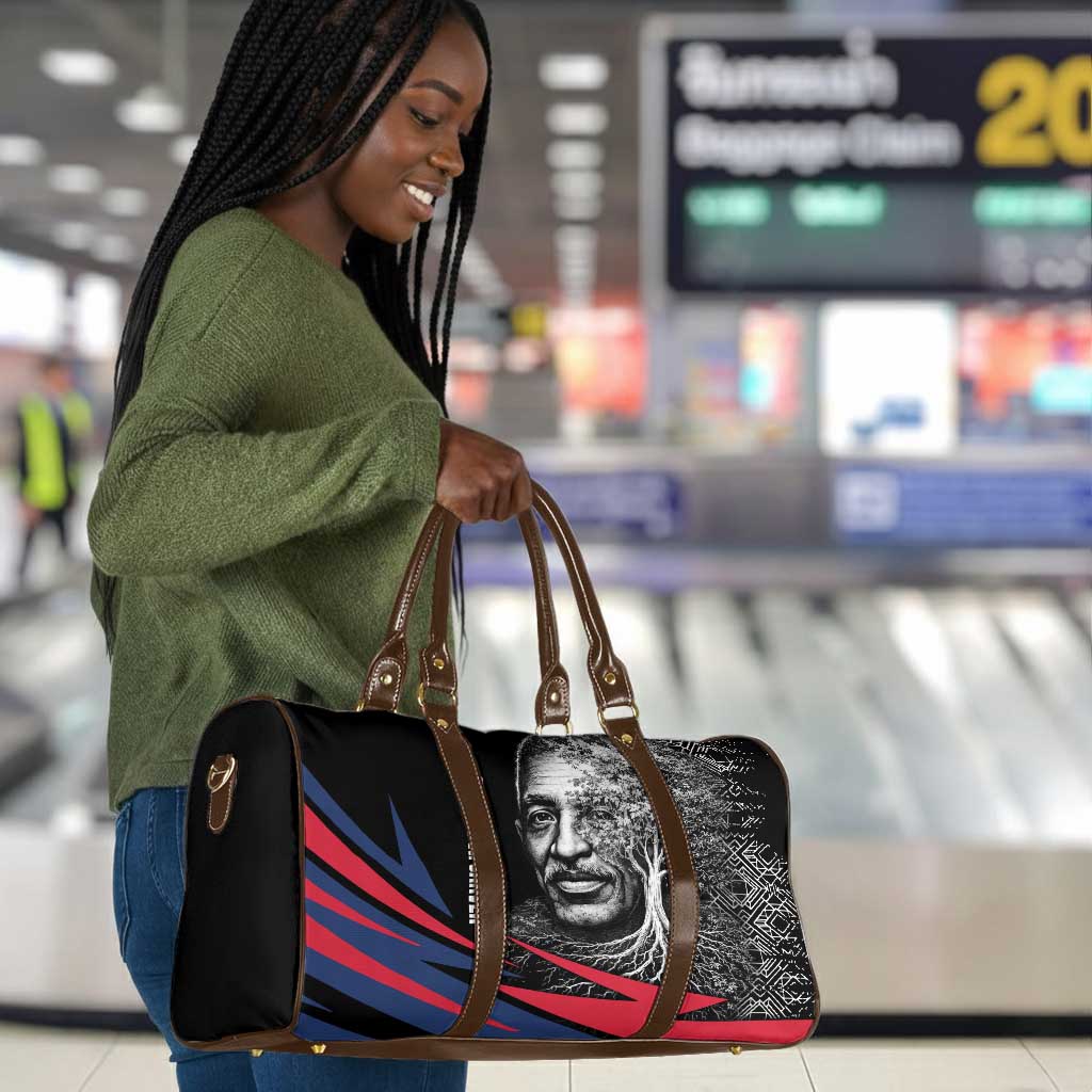 George Washington Carver Travel Bag with Tree Portrait Illustration, Nature Is the Greatest Teacher Quote - African Pride