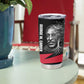 George Washington Carver Tumbler Cup with Tree Portrait Illustration, Nature Is the Greatest Teacher Quote - African Pride