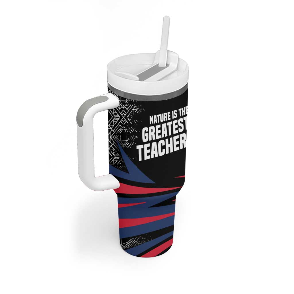 George Washington Carver Tumbler With Handle with Tree Portrait Illustration, Nature Is the Greatest Teacher Quote - African Pride