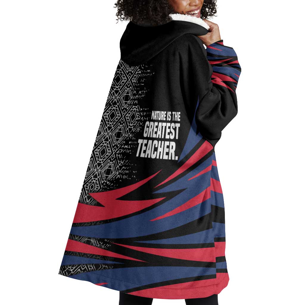 George Washington Carver Wearable Blanket Hoodie with Tree Portrait Illustration, Nature Is the Greatest Teacher Quote - African Pride