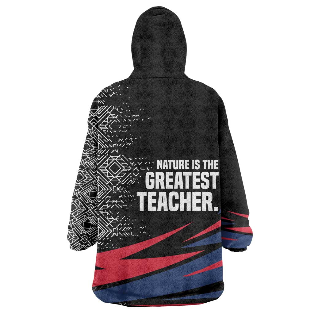 George Washington Carver Wearable Blanket Hoodie with Tree Portrait Illustration, Nature Is the Greatest Teacher Quote - African Pride