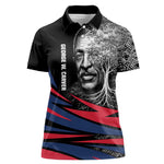 George Washington Carver Women Polo Shirt with Tree Portrait Illustration, Nature Is the Greatest Teacher Quote - African Pride