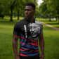 George Washington Carver Zipper Polo Shirt with Tree Portrait Illustration, Nature Is the Greatest Teacher Quote - African Pride