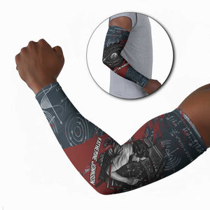 Katherine Johnson Arm Sleeves with Chalkboard Math Scene, Verify the Numbers Quote and Space Orbit - African Pride