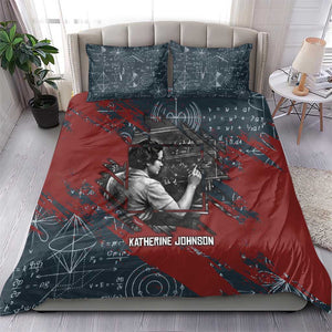 Katherine Johnson Bedding Set with Chalkboard Math Scene, Verify the Numbers Quote and Space Orbit - African Pride