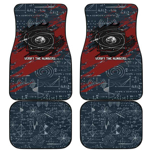 Katherine Johnson Car Mats with Chalkboard Math Scene, Verify the Numbers Quote and Space Orbit - African Pride