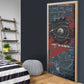 Katherine Johnson Door Cover with Chalkboard Math Scene, Verify the Numbers Quote and Space Orbit - African Pride