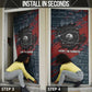 Katherine Johnson Door Cover with Chalkboard Math Scene, Verify the Numbers Quote and Space Orbit - African Pride