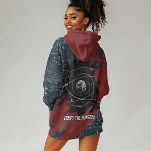 Katherine Johnson Hoodie Dress with Chalkboard Math Scene, Verify the Numbers Quote and Space Orbit - African Pride