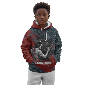 Katherine Johnson Kid Hoodie with Chalkboard Math Scene, Verify the Numbers Quote and Space Orbit - African Pride