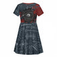 Katherine Johnson Kid Short Sleeve Dress with Chalkboard Math Scene, Verify the Numbers Quote and Space Orbit - African Pride