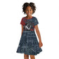 Katherine Johnson Kid Short Sleeve Dress with Chalkboard Math Scene, Verify the Numbers Quote and Space Orbit - African Pride