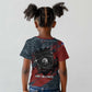 Katherine Johnson Kid T shirt with Chalkboard Math Scene, Verify the Numbers Quote and Space Orbit - African Pride