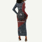 Katherine Johnson Long Sleeve Bodycon Dress with Chalkboard Math Scene, Verify the Numbers Quote and Space Orbit - African Pride