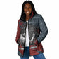 Katherine Johnson Padded Jacket with Chalkboard Math Scene, Verify the Numbers Quote and Space Orbit - African Pride
