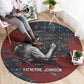 Katherine Johnson Round Carpet with Chalkboard Math Scene, Verify the Numbers Quote and Space Orbit - African Pride