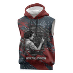 Katherine Johnson Sleeveless Hoodie with Chalkboard Math Scene, Verify the Numbers Quote and Space Orbit - African Pride