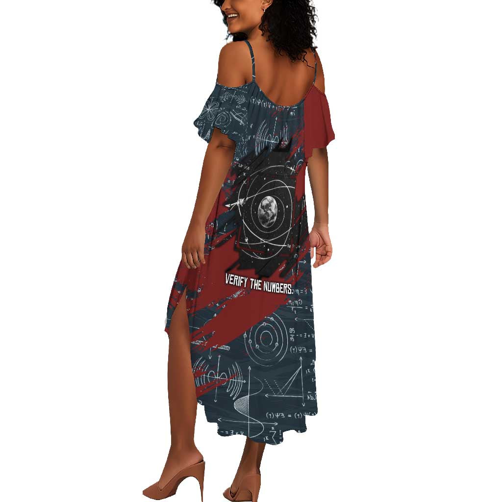 Katherine Johnson Summer Maxi Dress with Chalkboard Math Scene, Verify the Numbers Quote and Space Orbit - African Pride