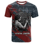 Katherine Johnson T shirt with Chalkboard Math Scene, Verify the Numbers Quote and Space Orbit - African Pride
