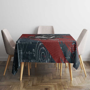 Katherine Johnson Tablecloth with Chalkboard Math Scene, Verify the Numbers Quote and Space Orbit - African Pride