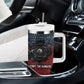 Katherine Johnson Tumbler With Handle with Chalkboard Math Scene, Verify the Numbers Quote and Space Orbit - African Pride